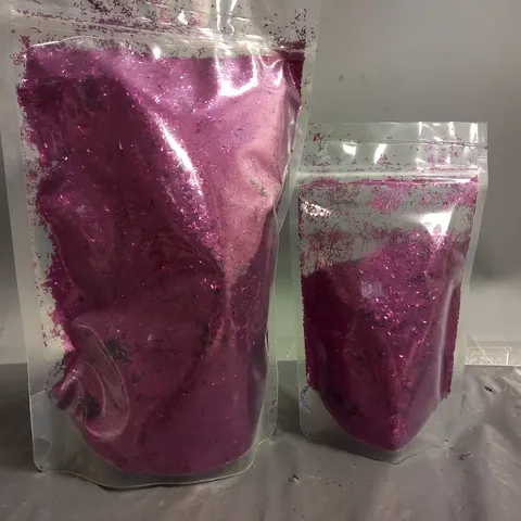 APPROXIMATELY 12 BAGS OF DECOR GLITTER IN DARK PINK - COLLECTION ONLY