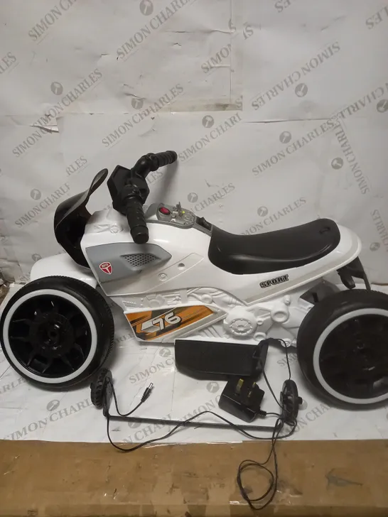 ELECTRIC RIDE ON MOTORBIKE - WHITE / COLLECTION ONLY RRP £119