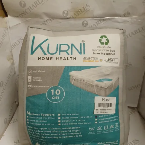 PACKAGED KURNI ANTI-ALLERGY MATTRESS TOPPER - KING 150 X 200CM. 