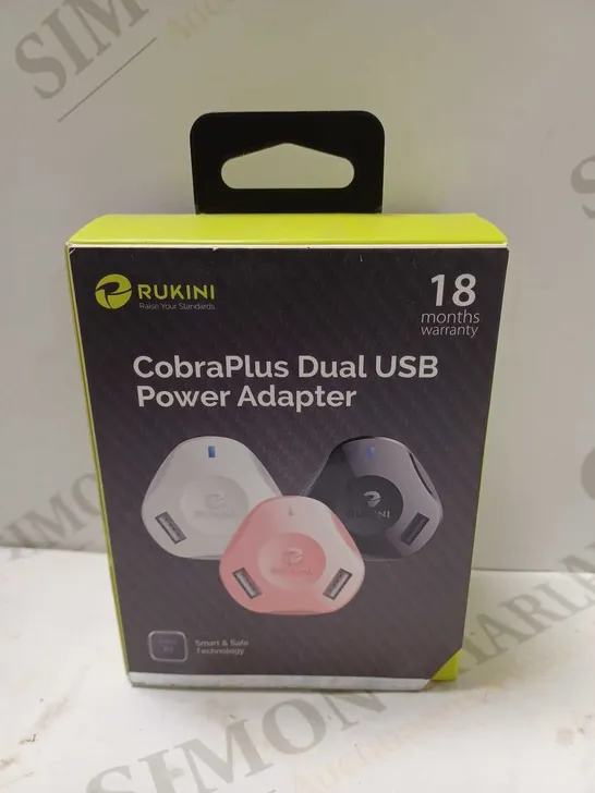 RUKINI COBRAPLUS DUAL USB POWER ADAPTER IN SALMON PINK