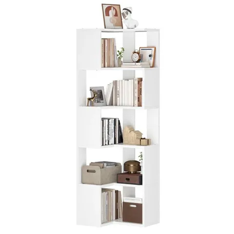 BOXED 1U-STORIES FIVE TIER CORNER BOOKSHELF - 1 BOX