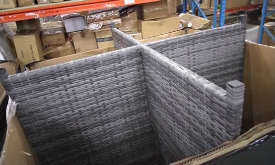 PALLET OF TWO GREY WICKER OUTDOOR TABLE BASES