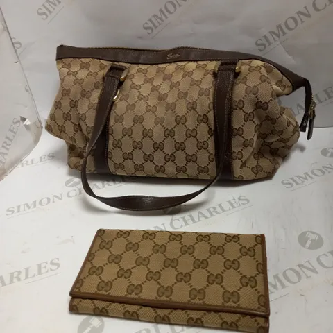 GUCCI ABBEY BOSTON SMALL CANVAS BAG WITH PURSE