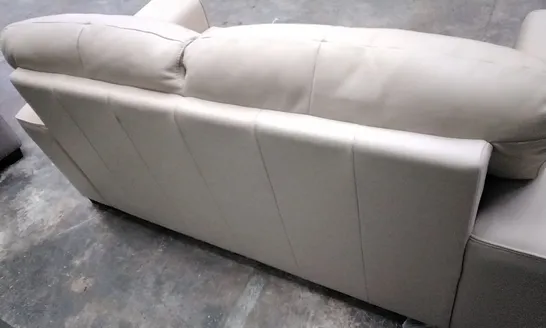 QUALITY ITALIAN DESIGNER ARENA SOFA IN BEIGE LEATHER