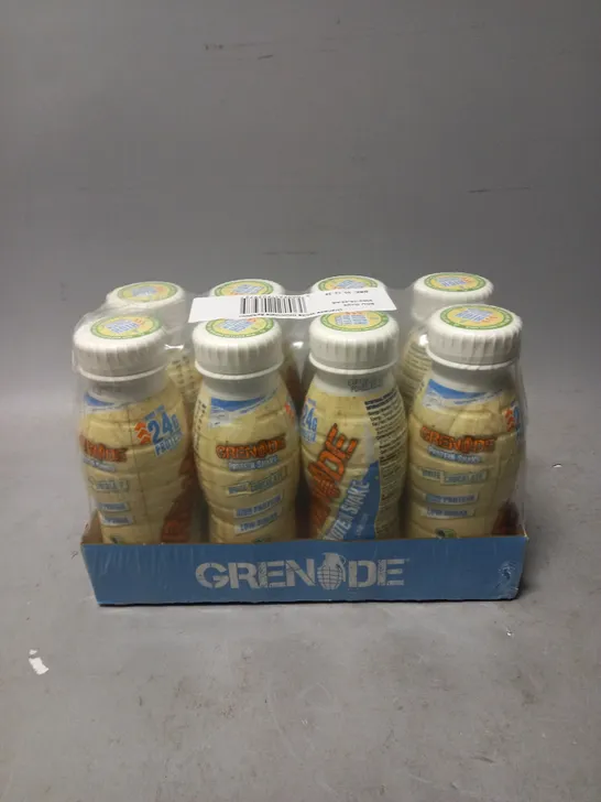 8 X SEALED GRENADE HIGH PROTEIN DRINKS - WHITE CHOCOLATE - COLLECTION ONLY 