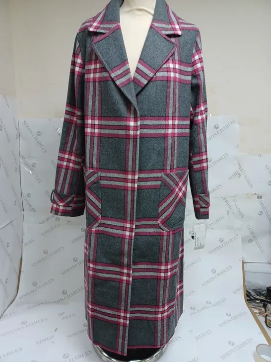 HELENE BERMAN LONDON PINK/GREY RUTH COAT - SIZE 12