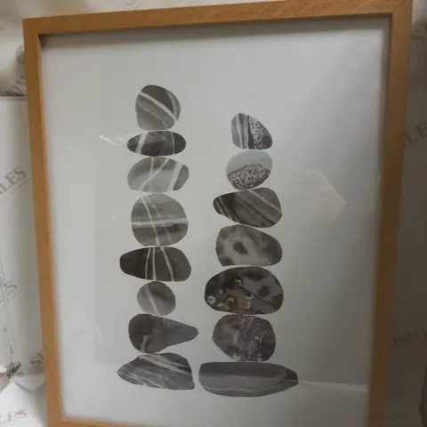 PEBBLE PAINTING IN IKEA RIBBA WOODEN FRAME - 43 x 53 cm