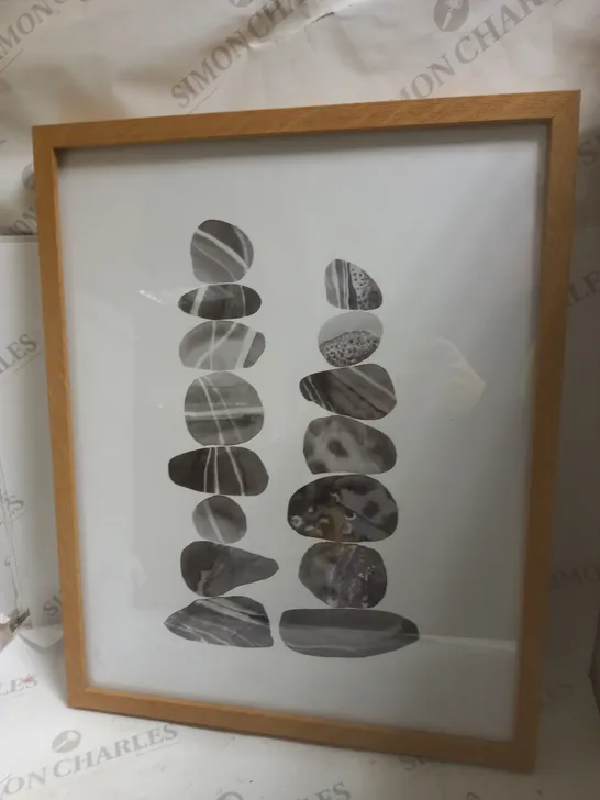 PEBBLE PAINTING IN IKEA RIBBA WOODEN FRAME - 43 x 53 cm