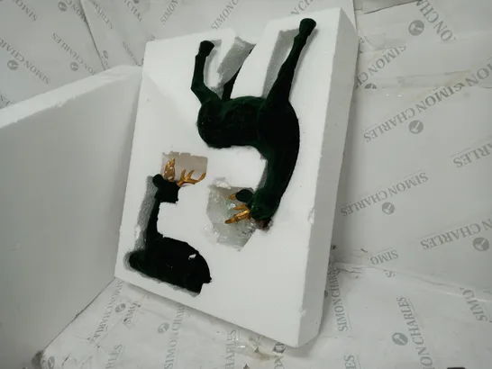 BOXED ALISON CORK SET OF 2 VELVET HENRY STAGS