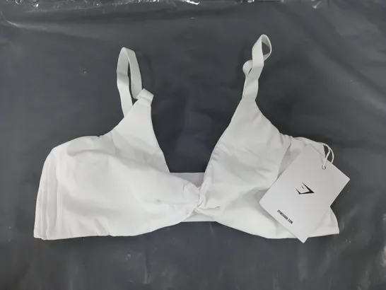 GYMSHARK ELEVATE TWIST BRALETTE IN WHITE - SMALL