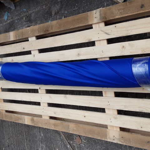 ROLL OF STRIPED  ROYAL BLUE/BLACK POLYESTER FOOTBALL SHIRT FABRIC- SIZE UNSPECIFIED 