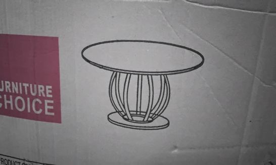 BOXED SAVOY ROUND WHITE MARBLE & CHROME 120CM DINING TABLE (ONLY 1 OF 3 BOXES)