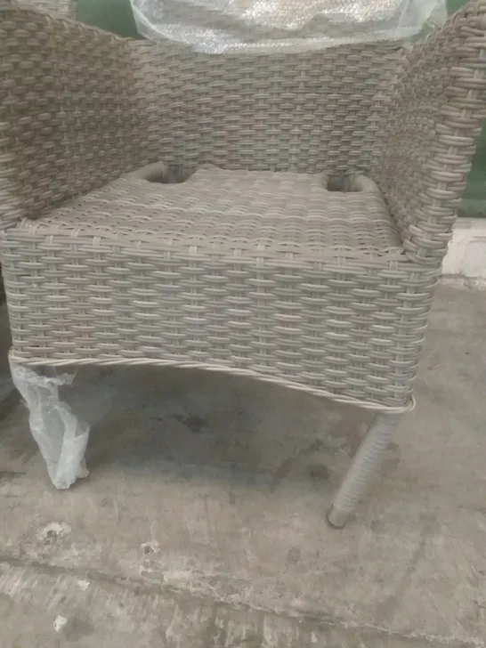 X4 RATTAN EFFECT GARDEN CHAIRS GREY