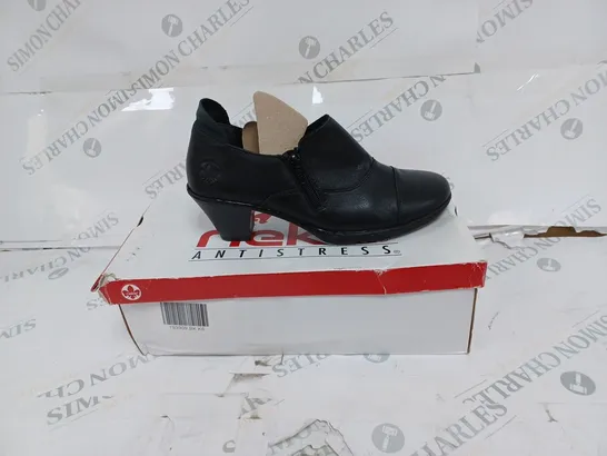 BOXED RIEKER BLACK PLATFORM SHOES- SIZE 6