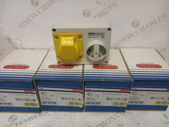 LOT TO CONTAIN 5 X GEWISS GW 66 002 HORIZONTAL SOCKET ISOLATING SWITCHS 16A 110V 3 POLE + EARTH IP44