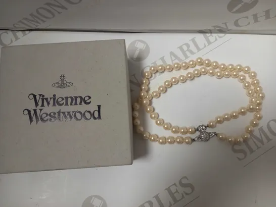 VIVIENNE WESTWOOD GRAZIELLA FAUX PEARL CHOKER - SILVER  RRP £250