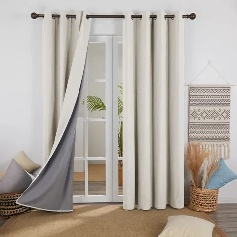 ALHAMDI POLYESTER BLACKOUT THERMAL CURTAINS CREAM