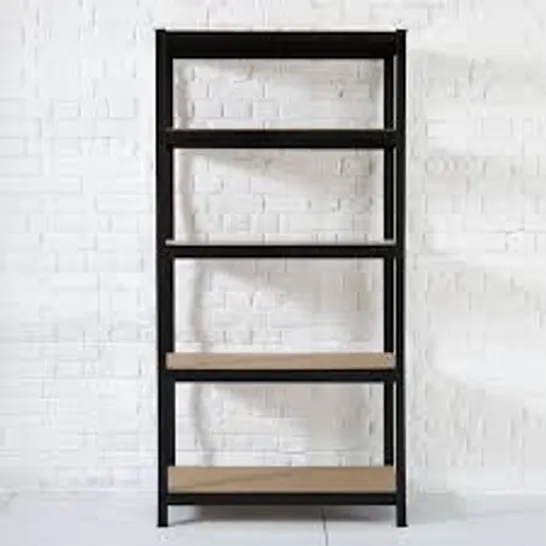 BOXED NEO 5-TIER METAL SHELVING UNIT - BLACK (1 BOX)