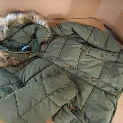 NUTMEG WOMEN GREEN PARKA COAT - 18