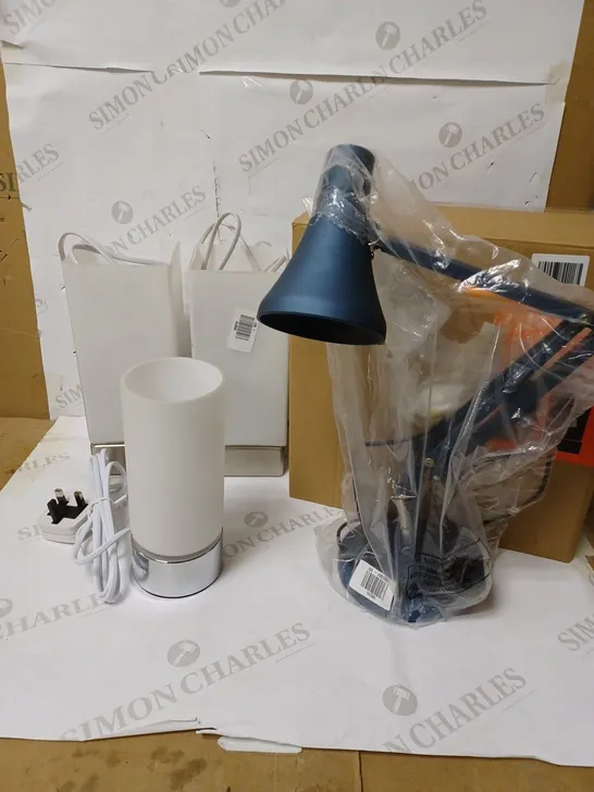 LOT OF APPROX 6 ASSORTED TABLE LAMPS TO INCLUDE JOHN LEWIS MITCH TOUCH LAMP, JOHN LEWIS RUBY TABLE LAMP, DESK LAMP, ETC