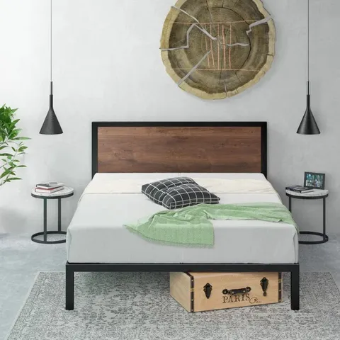 BOXED SLOVAN INDUSTRIAL DESIGN BEDFRAME // SIZE: DOUBLE (1 BOX)