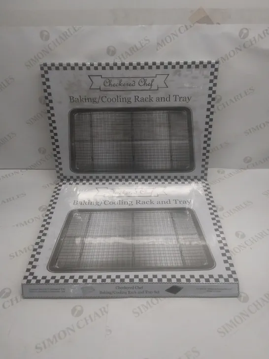 2 X BRAND NEW CHECKERED CHEF BAKING/COOLING RACK AND TRAY