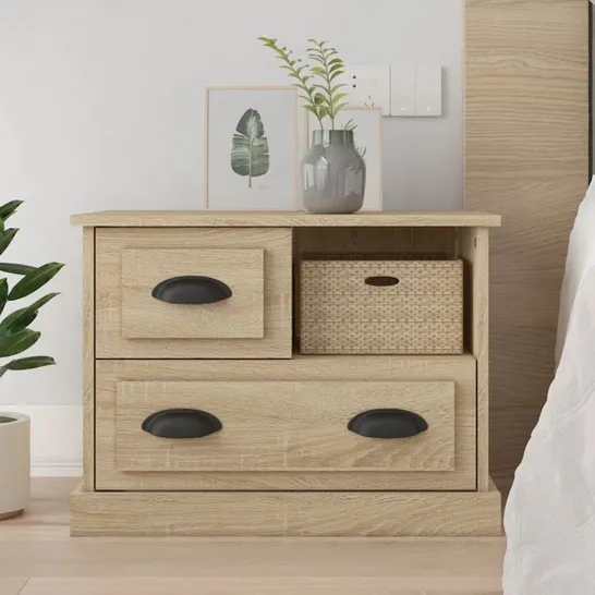 BOXED EHRENTRAUD 2 DRAWER BEDSIDE TABLE (1 BOX)