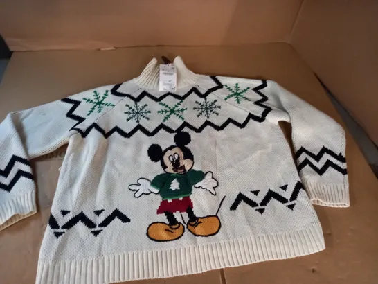 ZARA MICKEY MOUSE THEMED KNITTED JUMPER - M