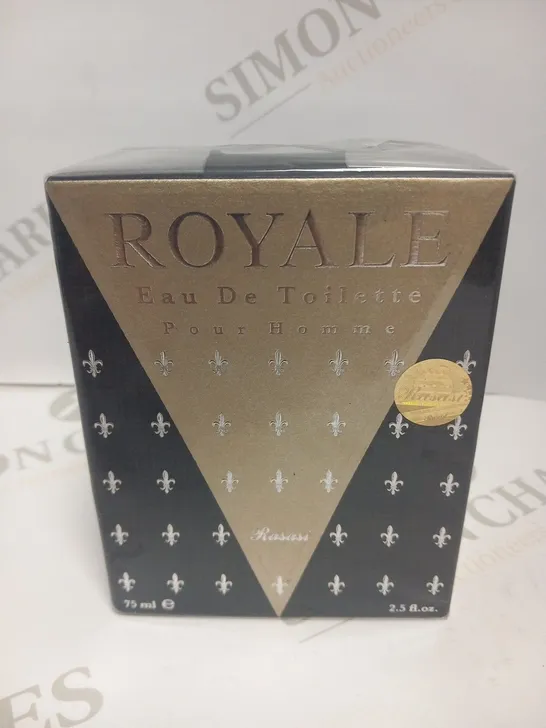 BOXED AND SEALED ROYALE EAU DE TOILETTE POUR HOMME RASASI 75ML