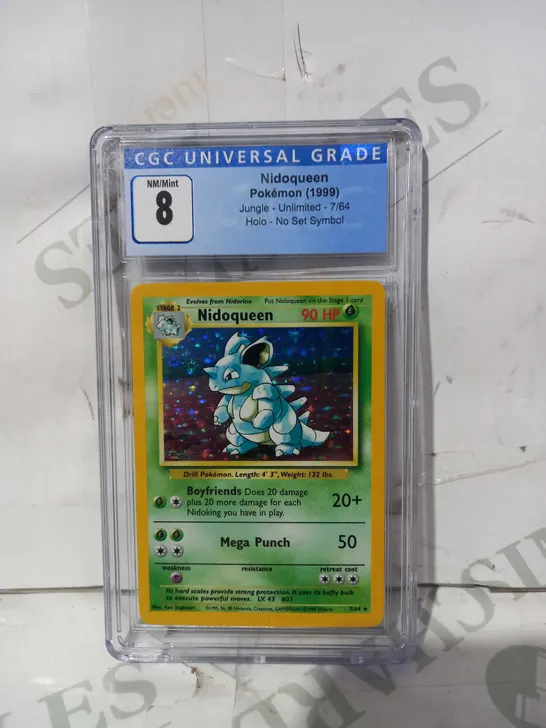 POKÉMON 1999 FRAMED AND GRADED TRADING CARD - NIDOQUEEN - HOLO