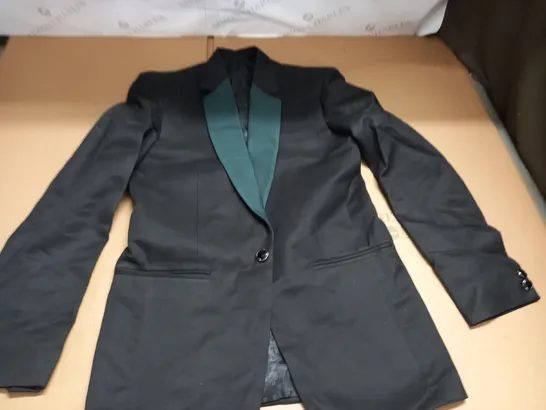 CONTRAST LAPEL SUIT JACKET - SIZE UNSPECIFIED