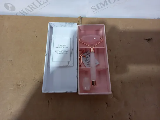 ROSE QUARTZ DUAL ENDED ROLLER WITH BOX