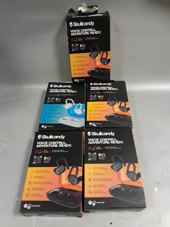 5 X BOXED SKULLCANDY PUSH ACTIVE WIRELESS EARPHONES 