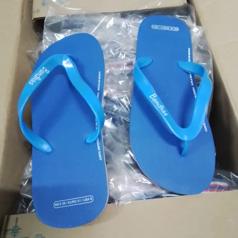 BOX CONTAINING 20 PAIRS OF MEXICO BANDHAS FLIPFLOP/SANDLES SIZE 7UK