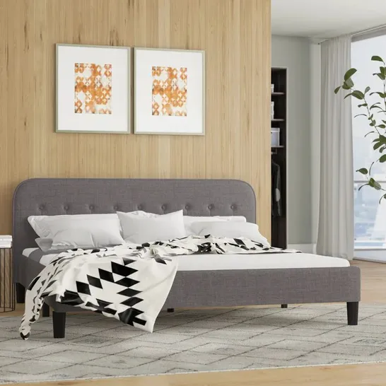 BOXED ELECTRA UPHOLSTERED PLATFORM BED // SIZE AND COLOUR UNSPECIFIED (1 BOX)