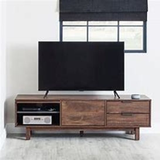 BOXED CARSON EXTRA WIDE TV UNIT MANGO WOOD EFFECT AND GREY