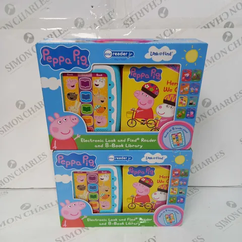 2 X BRAND NEW & BOXED PEPPA PIG ELECTRONIC ME READER JR & 8 LOOK AND FIND SOUND BOOK LIBRARY