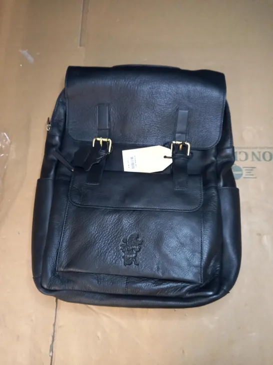 VINTAGE CHILD KINGSLEY LEATHER 15" LAPTOP BACKPACK - BLACK