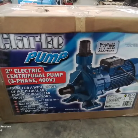 BOXED CLARKE PUMP 2" ELECTRIC CENTRIFUGAL PUMP (3-PHASE, 400W)