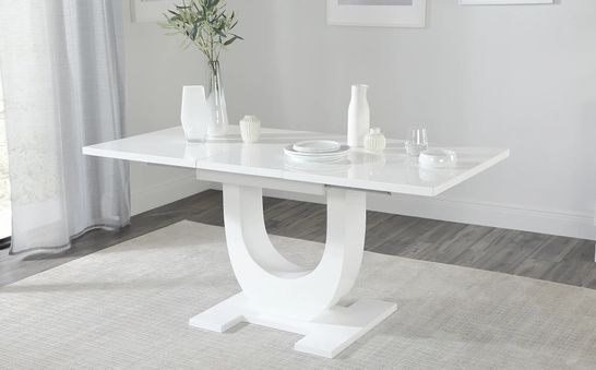 BOXED DESIGNER OSLO WHITE HIGH GLOSS EXTENDING DINING TABLE 120-160 (2 BOXES)