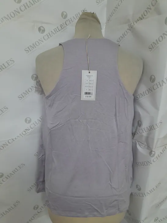 BRAVISSIMO LOUNGEWEAR VEST TOP WITH BUILT IN BRA IN LILAC SIZE 32GG-H