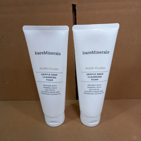 LOT OF 2 BAREMINERALS PURE PLUSH GENTLE DEEP CLEANSING FOAM 120G PACKS 