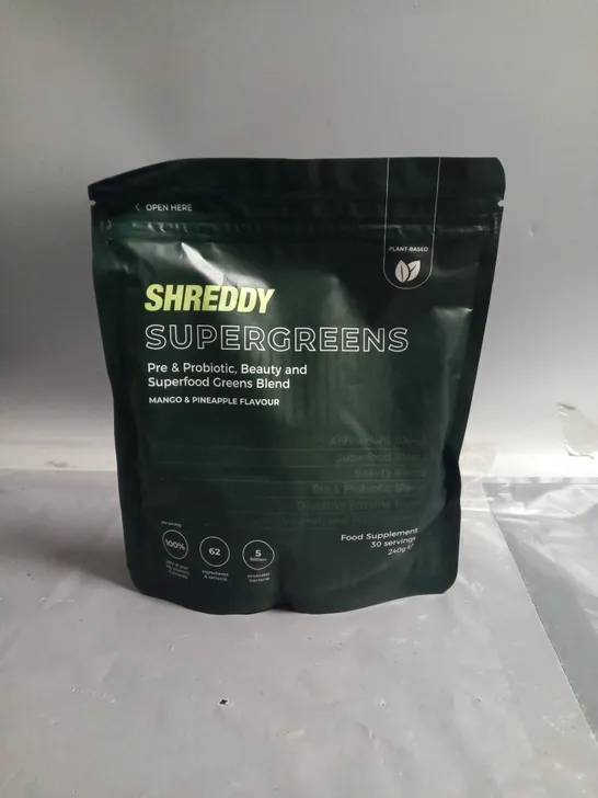 SHREDDY SUPERGREENS MANGO & PINEAPPLE 240G