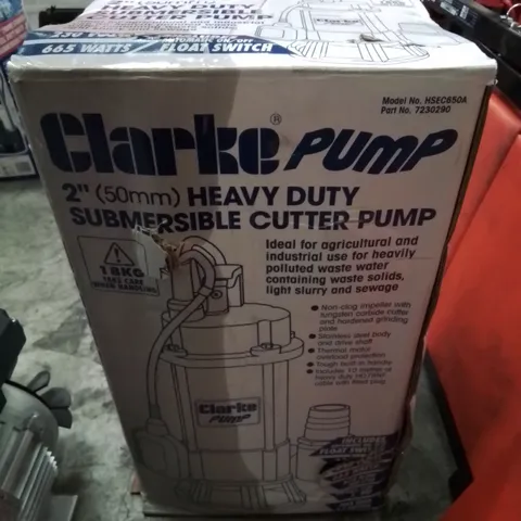 BOXED CLARKE PUMP 2" [50MM] HEAVY DUTY SUBMERSIBLE CUTTER PUMP