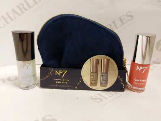 BOX OF 4 NO.7 ITEMS TO INCLUDE GEL FINISH, STAY PERFECT AND NAIL DUO 