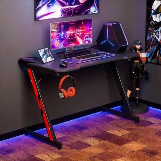 BOXED ERGONOMIC GAMING COMPUTER DESK