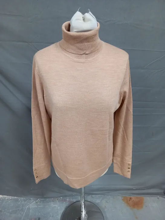 HOBBS LARA ROLL NECK JUMPER IN CAMEL SIZE M