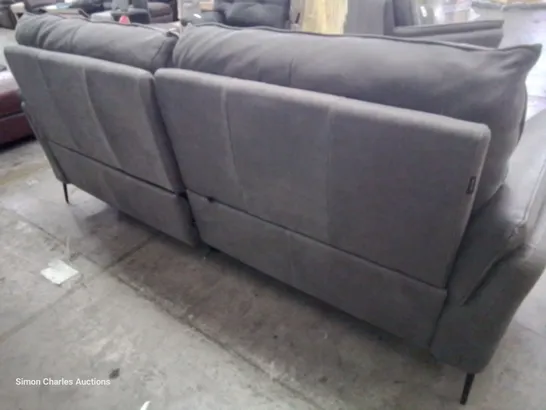 QUALITY ITALIAN DESIGNED & MANUFACTURED BOLZANO POWER RECLINING LARGE SOFA DAMASCO GREY SUEDE 