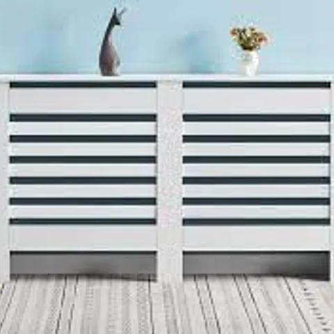 BOXED RADIATOR COVER LARGE WHITE PAINTED