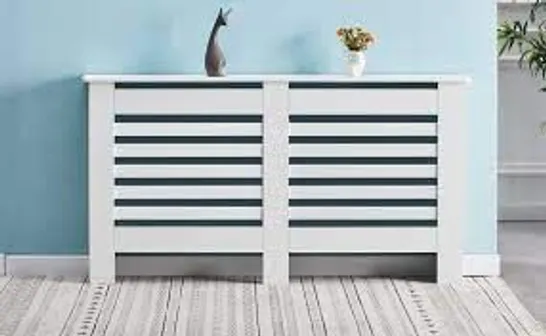 BOXED RADIATOR COVER LARGE WHITE PAINTED